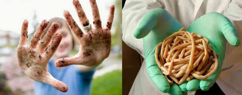 Parasites can enter the body through dirty hands.
